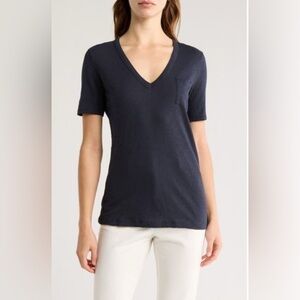 Theory Navy V-Neck Short Sleeve Tee